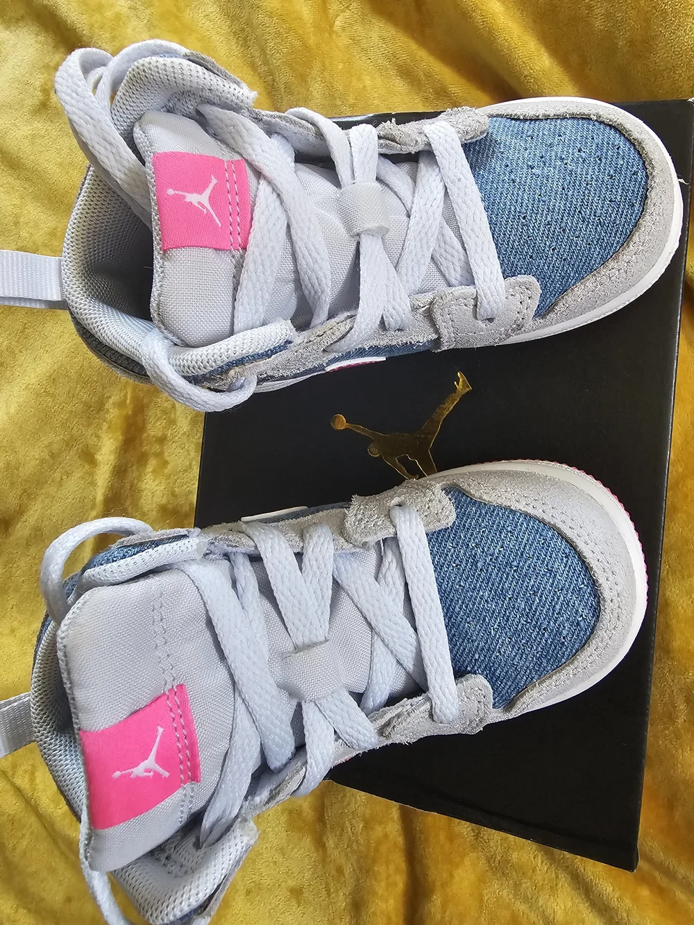 Nike Kids' Pink & Denim High-Top Sneakers